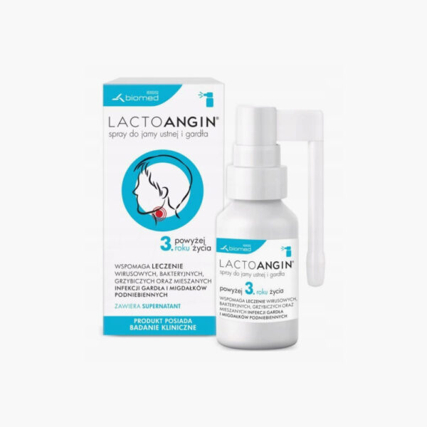 LACTOANGIN spray do jamy ustnej i gardła 30 ml – infekcja gardła u dzieci, zapalenie migdałków oraz Lactobacillus